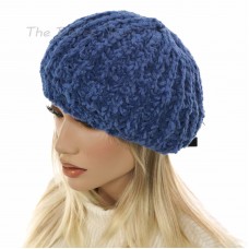APT. 9 Mujer&apos;s MARLED BLUE BERET Winter KNIT HAT Cold Weather CAP One Size  eb-72914347